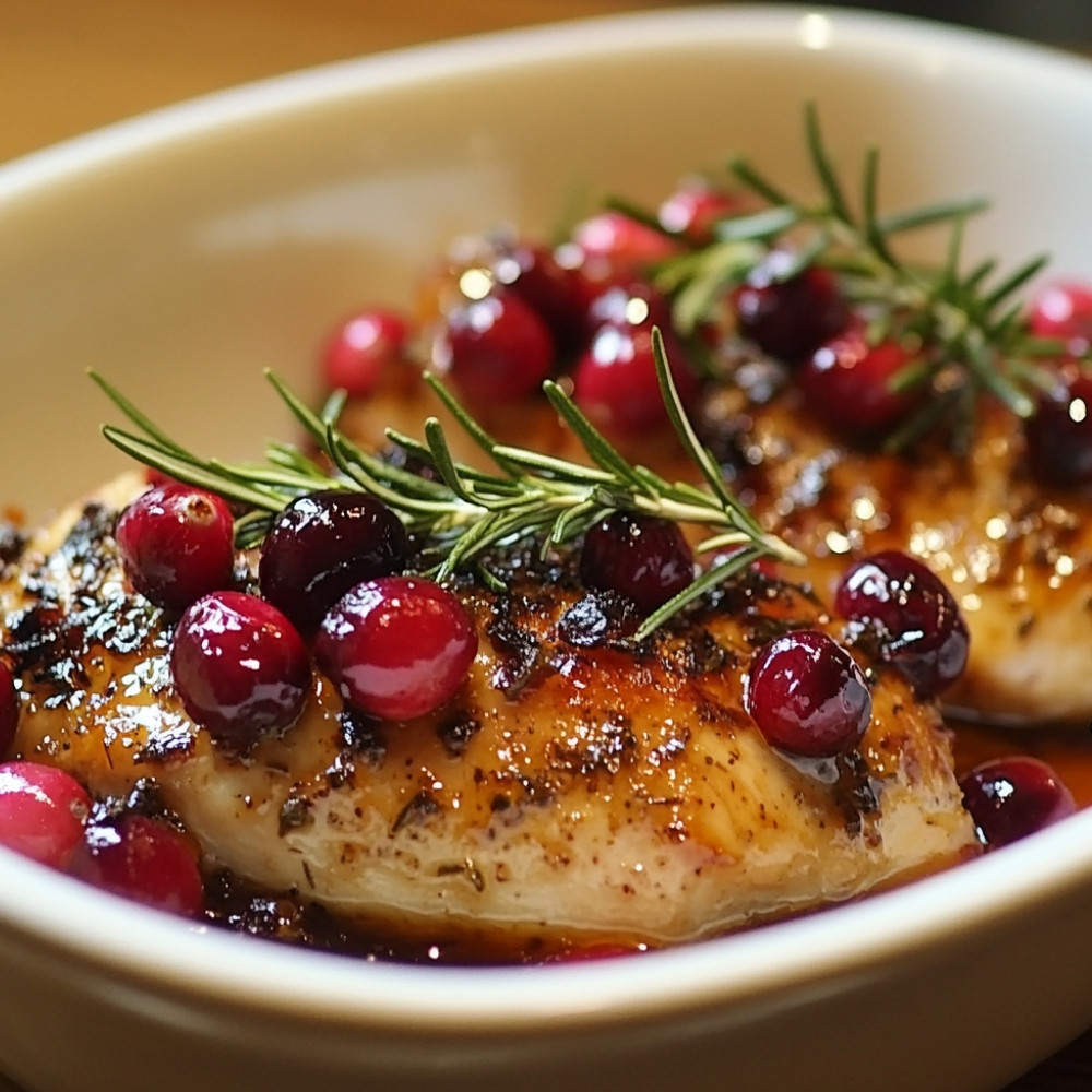 Poulet aux canneberges et romarin