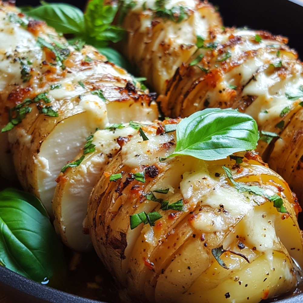 Poulet hasselback à l'italienne et pommes de terre