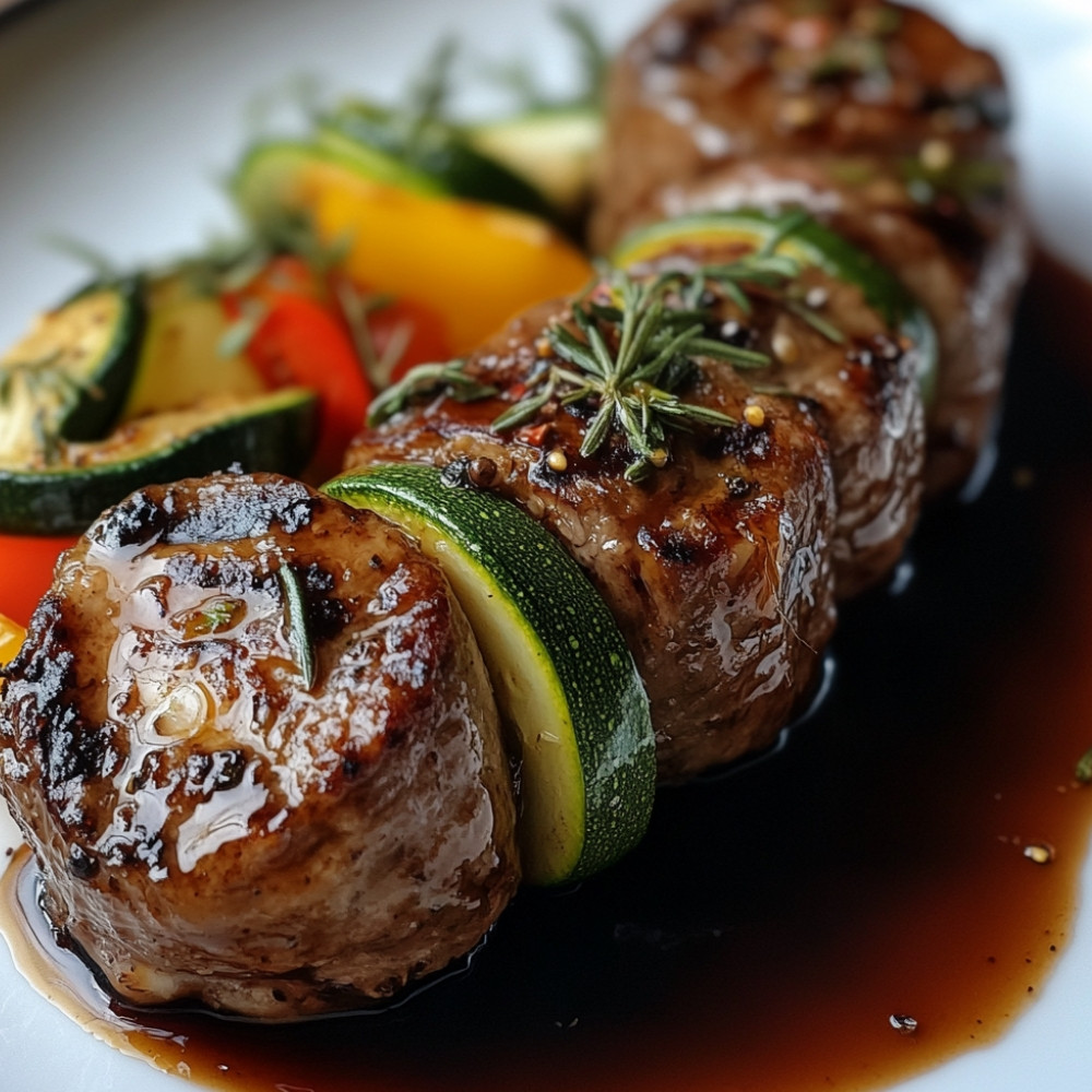 Roulades de boeuf à l’italienne au coulis de vinaigre balsamique