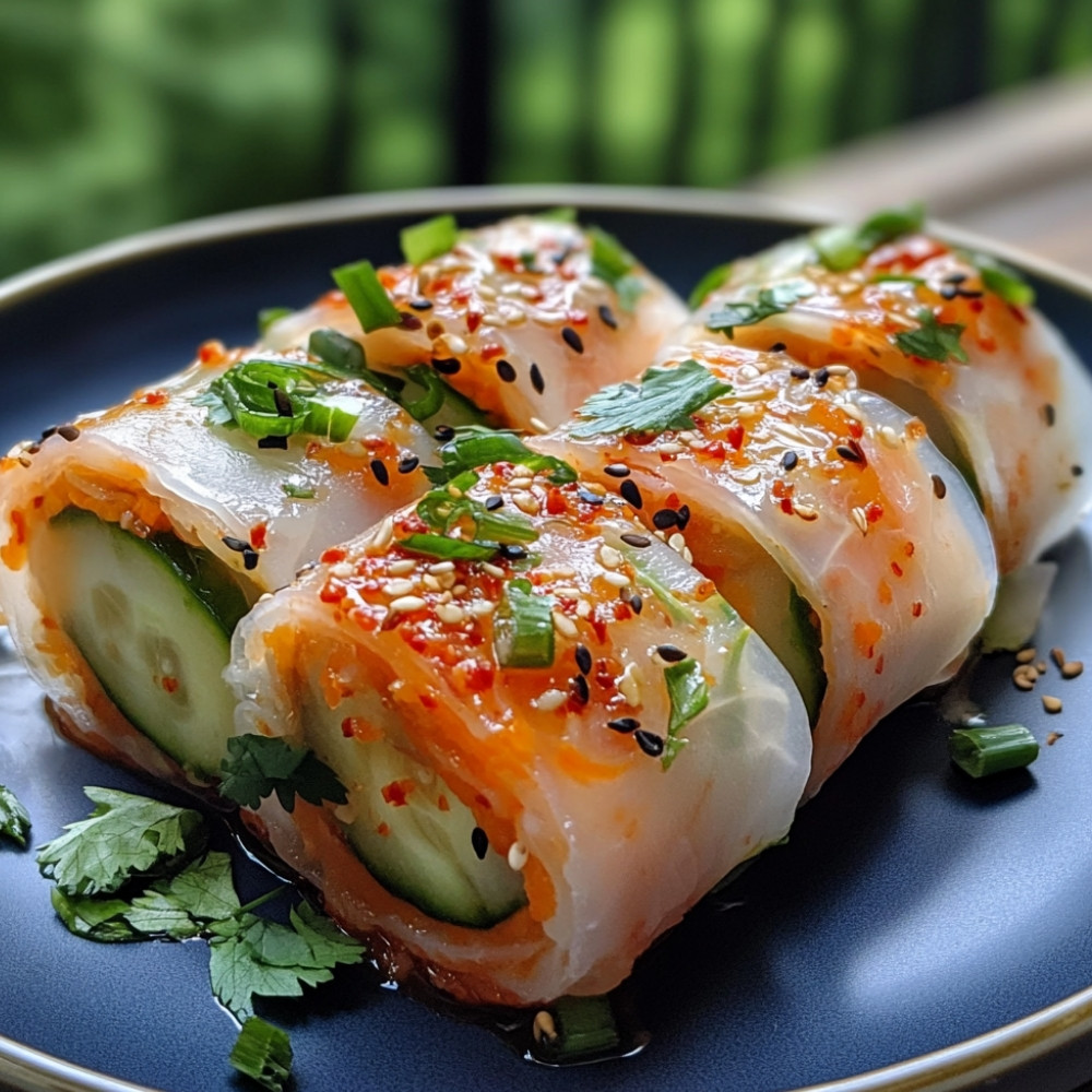 Rouleaux de printemps au kimchi de daikon