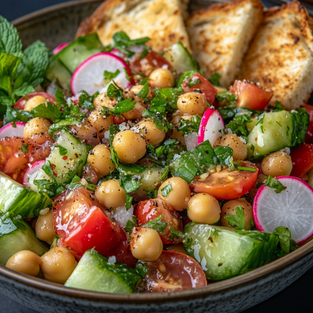 Salade fattouche aux pois chiches