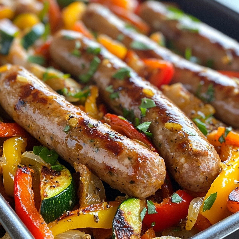 Saucisses italiennes et légumes tout-en-un à l'air fryer