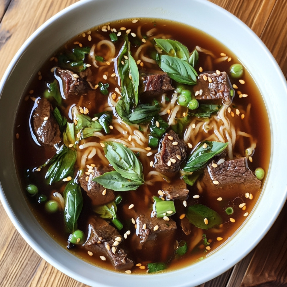 Soupe au bœuf braisé à l'asiatique