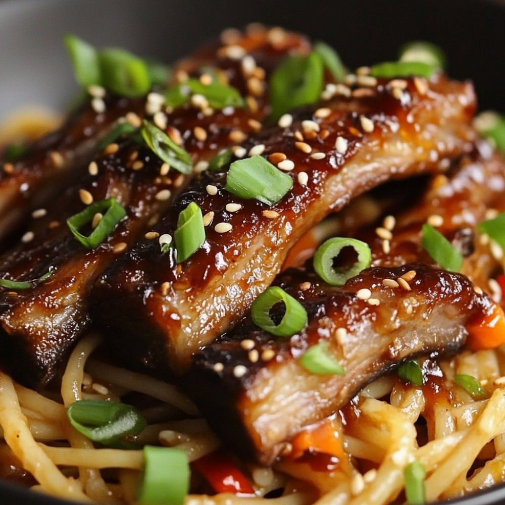 Spaghetti chinois aux côtes levées