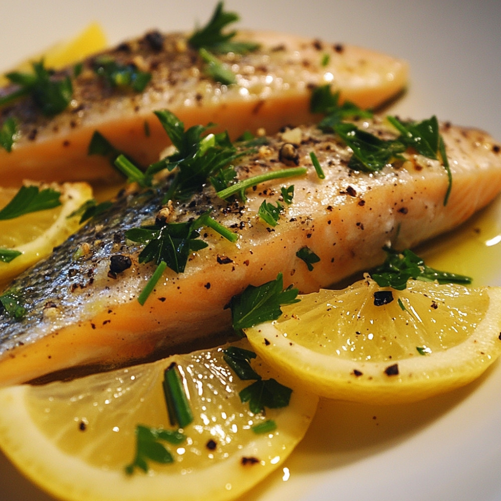 Truite grillée farcie au citron et aux herbes