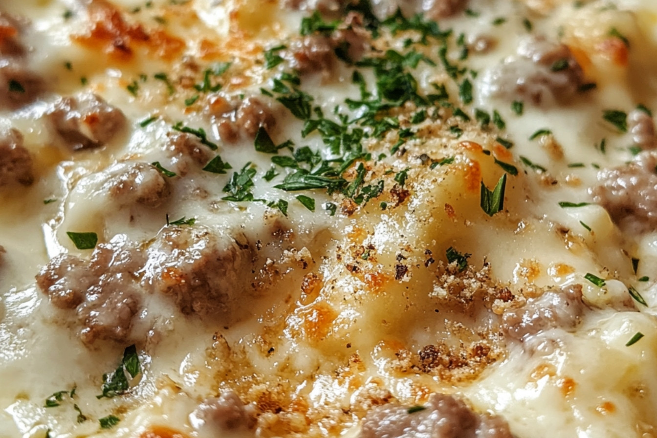 Casserole de boulettes Alfredo