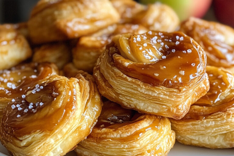 Croissants style tarte aux pommes au caramel fleur de sel