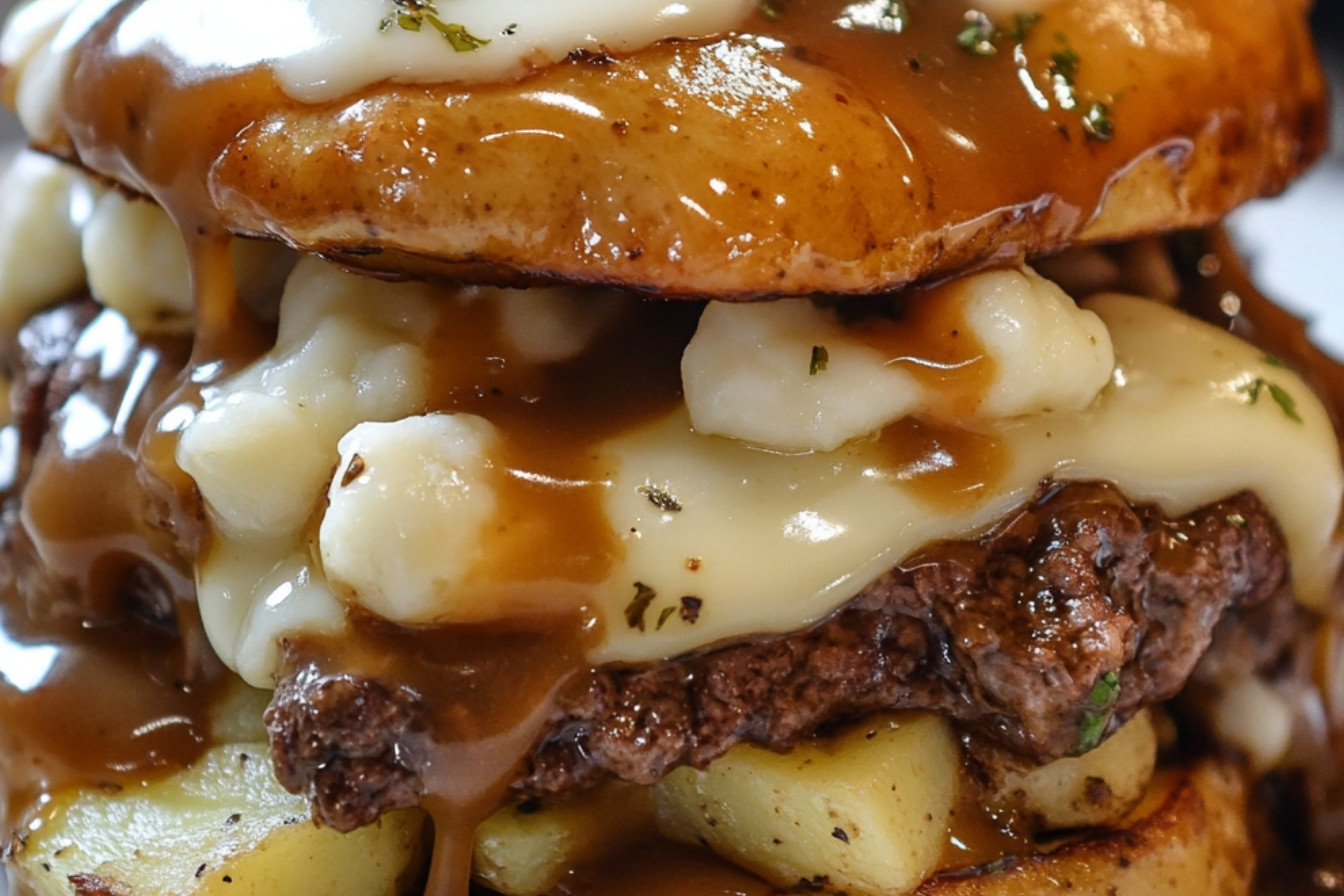 Galettes de boeuf style poutine