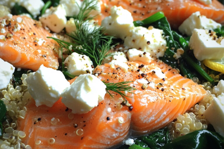 Quinoa au saumon et feta tout-en-un