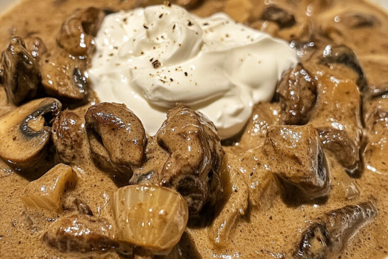 Soupe de bœuf stroganoff