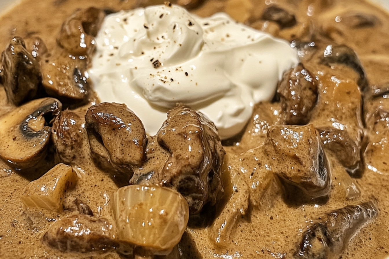 Soupe de bœuf stroganoff