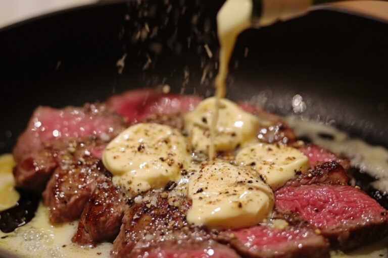 Steak sauce au vin blanc et fromage à la crème