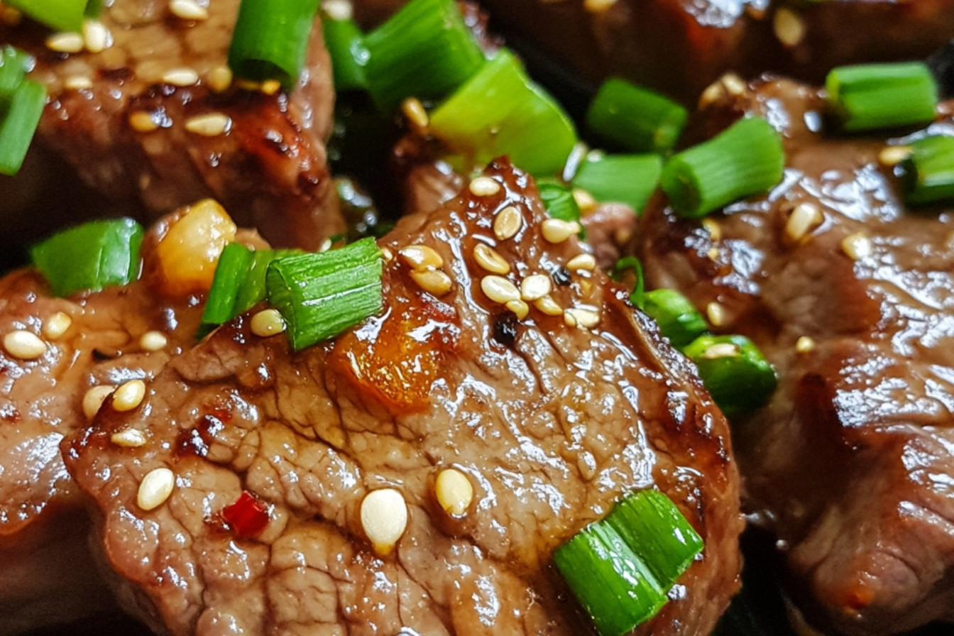 Steaks à la coréenne sauce aux oignons verts