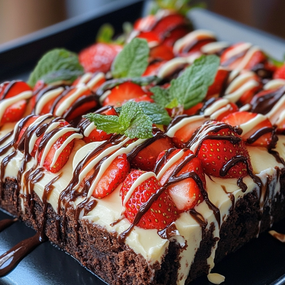 Bagatelle aux fraises et brownies