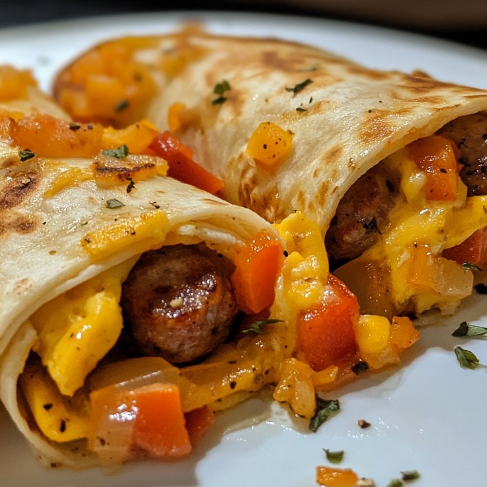 Burritos déjeuner aux saucisses