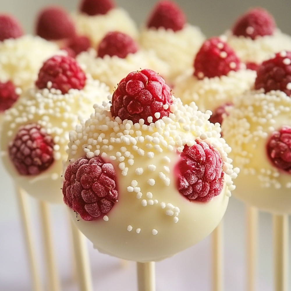 Cake pops au fromage et framboises