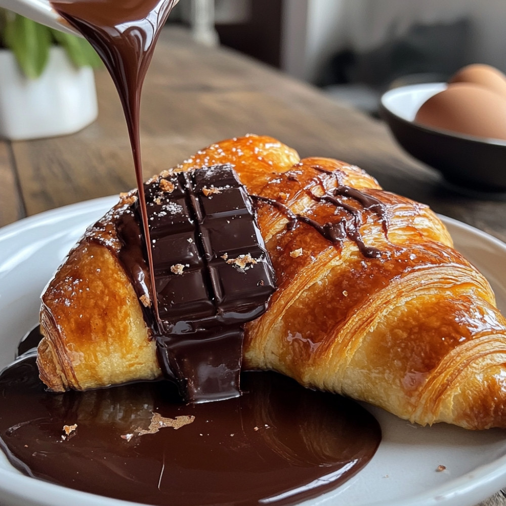 Casserole de croissants érable et chocolat