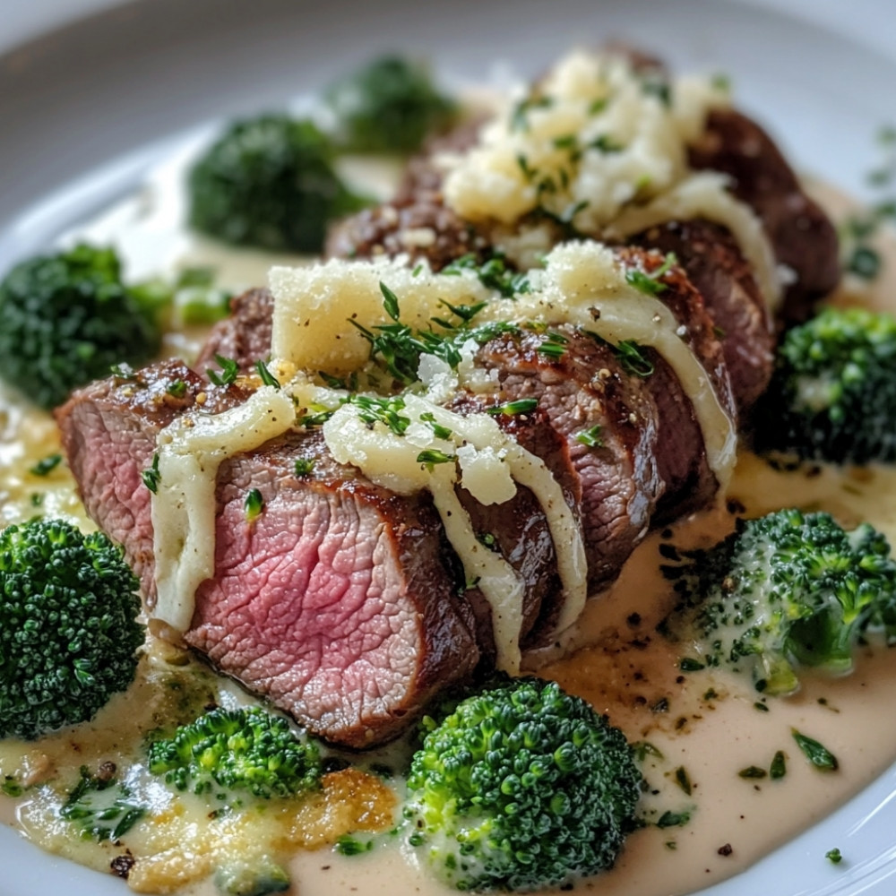 Contre-filet de boeuf et purée de brocoli