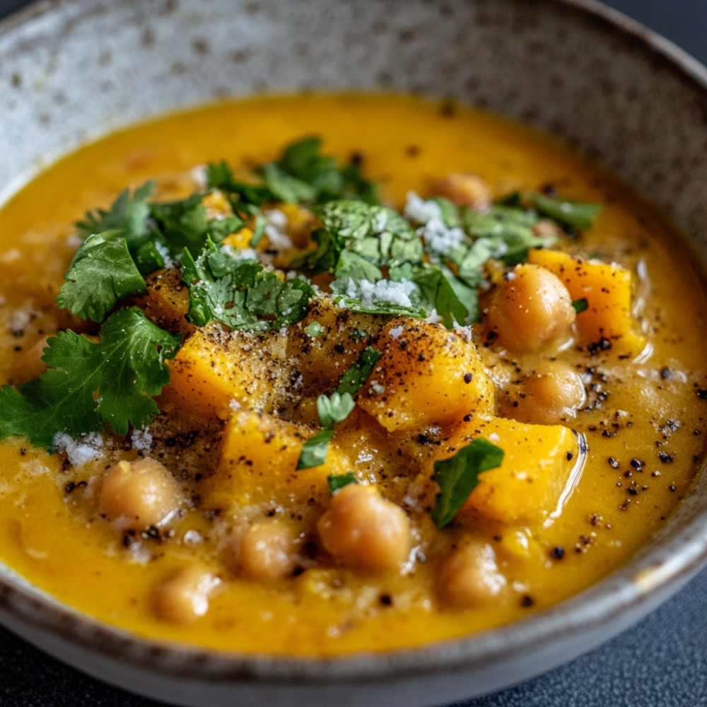 Curry au potiron et pois chiches