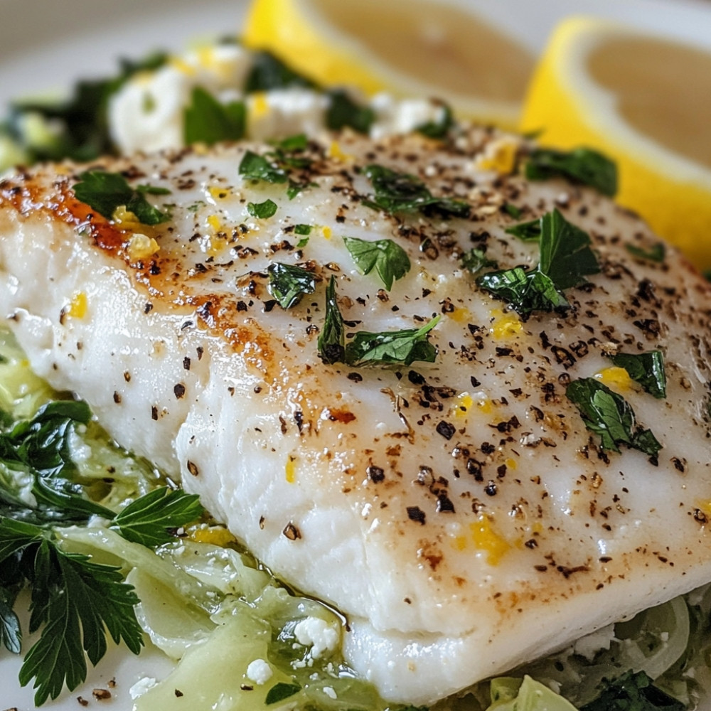 Dos de lieu croustillant, purée de chou vert, ricotta et sauce au citron