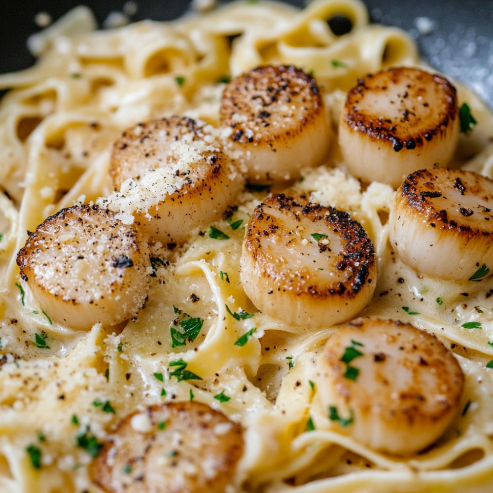 Fettucine à la crème de truffe et noix de Saint-Jacques