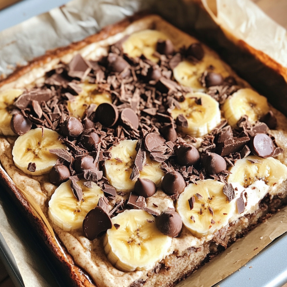 Gâteau banane chocolat à la crème fraîche