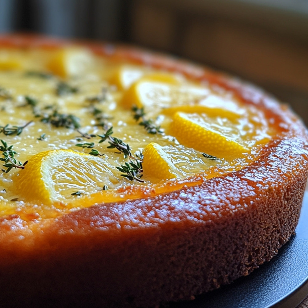 Gâteau moelleux au citron, thym et yaourt