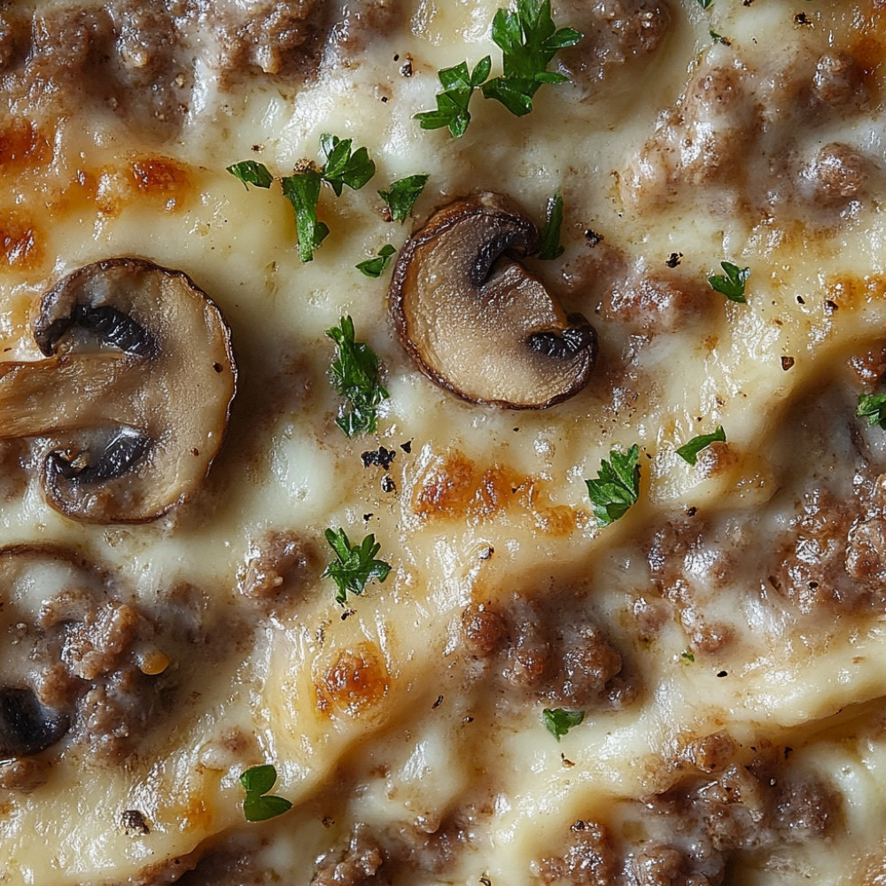 Lasagne à la chair à saucisse et aux champignons