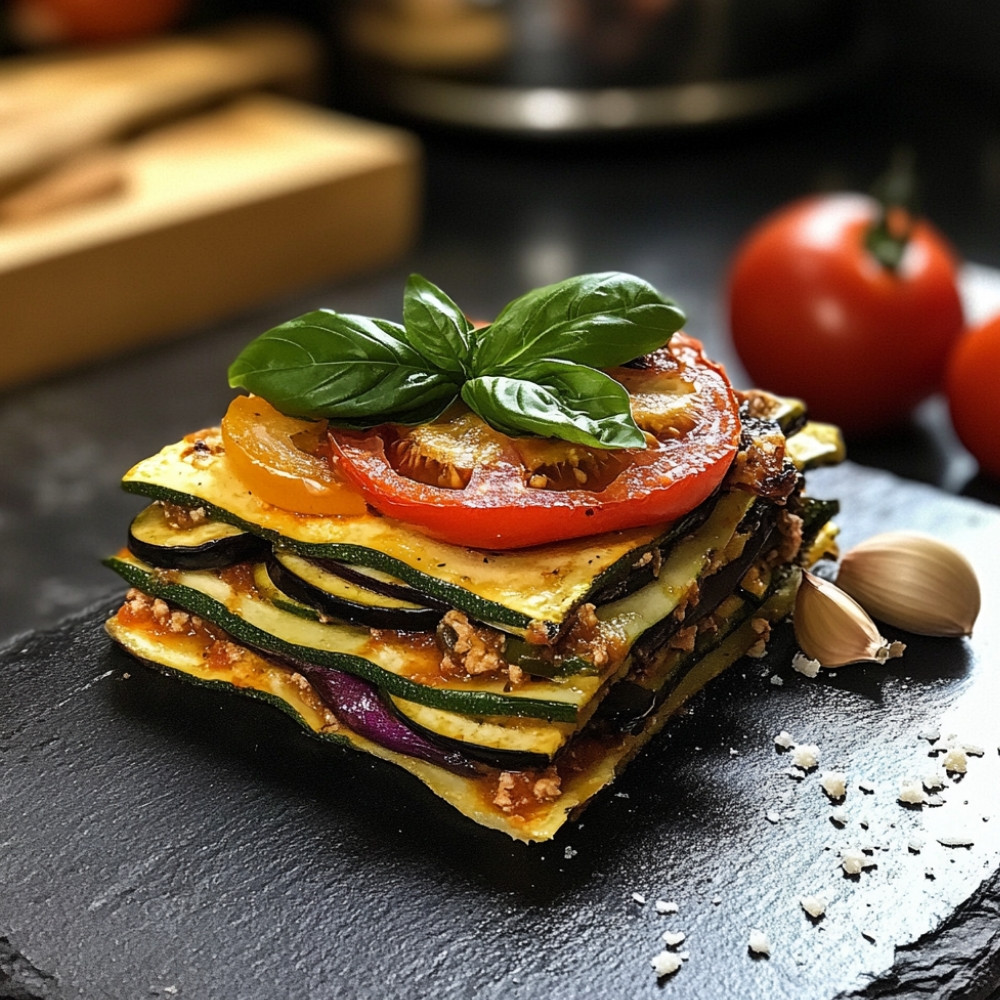 Lasagnes de légumes grillés à l'agneau