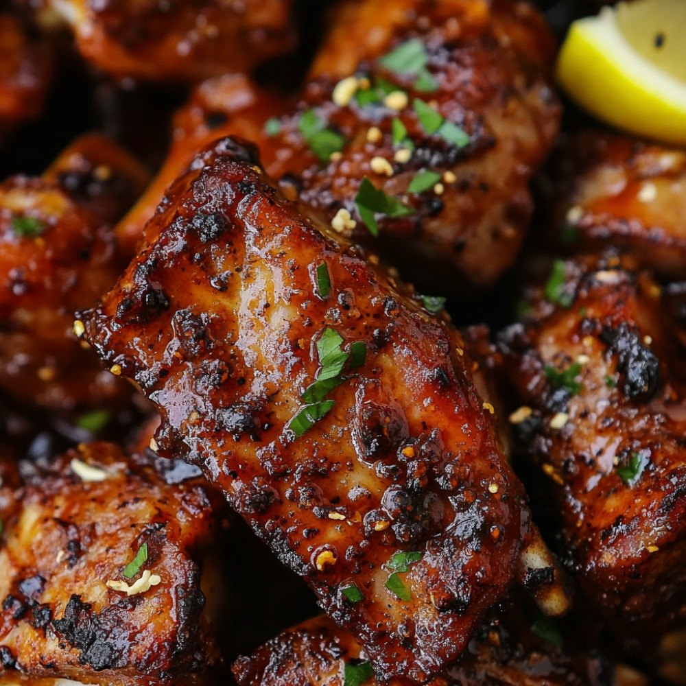 Marinade de ribs travers de porc au soja, miel et paprika au barbecue