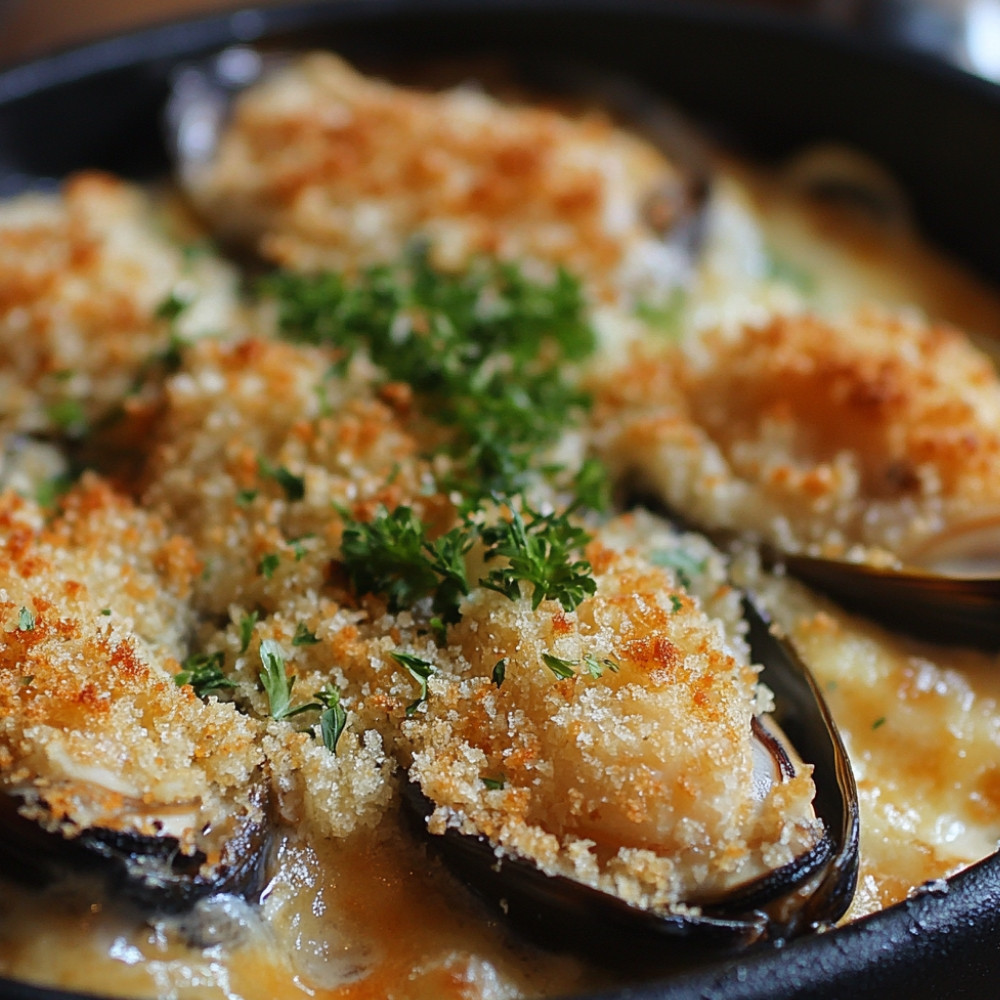 Pétoncles et gratin de moules