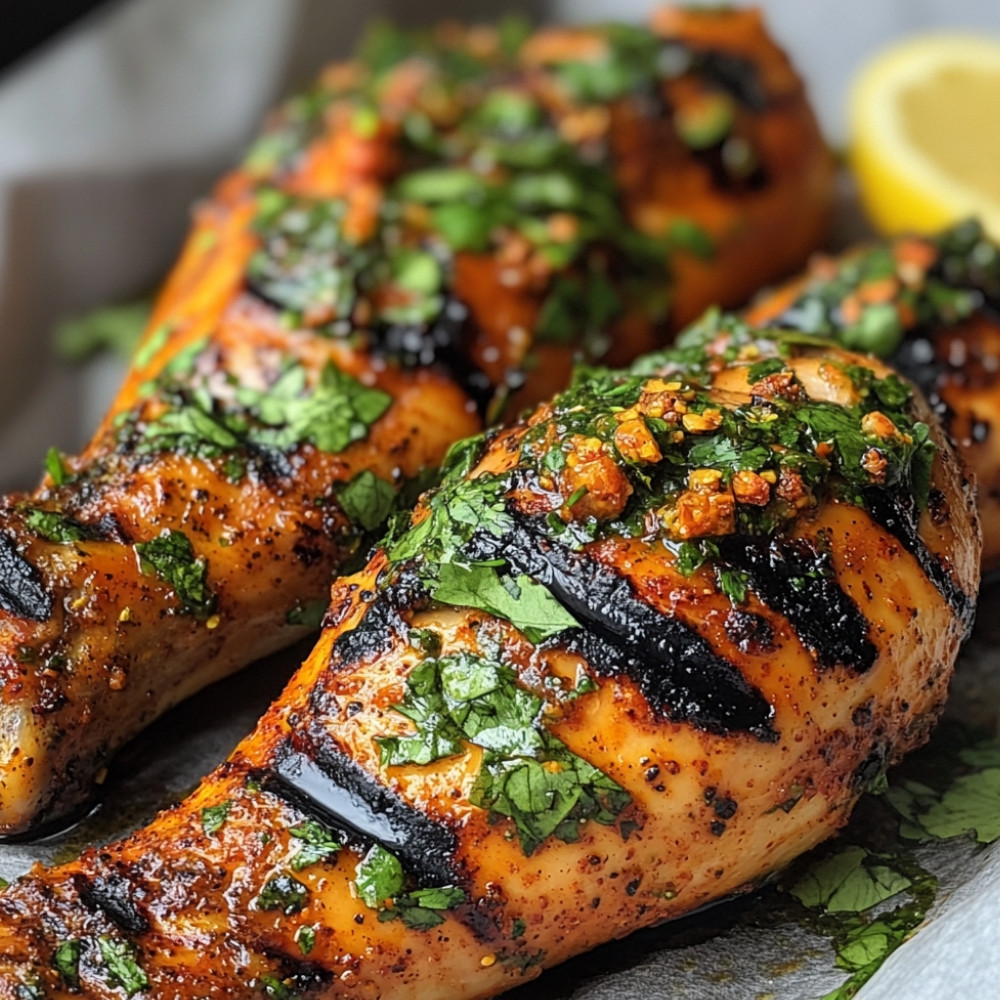 Pilons de poulet marinés à la coriandre, cumin, paprika et grillés au barbecue