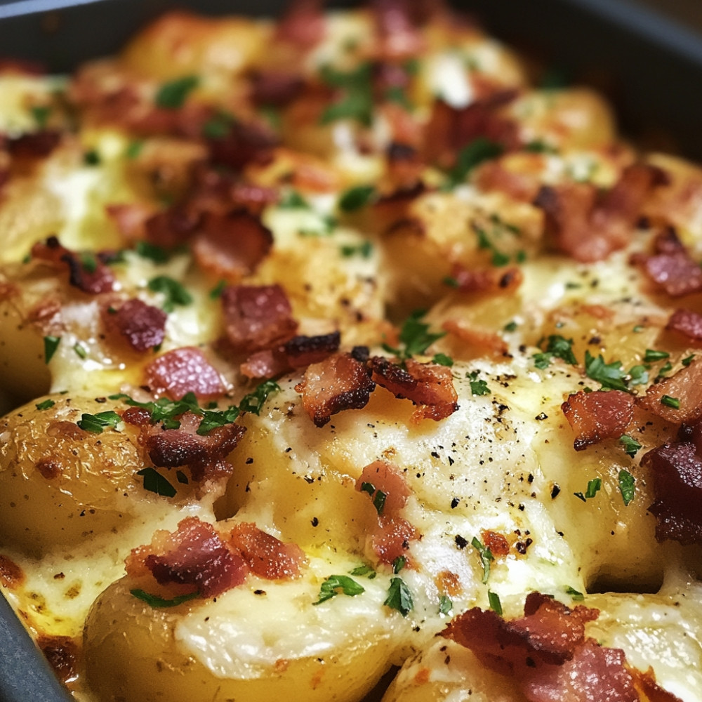 Pommes de terre farcies au fromage et lardons