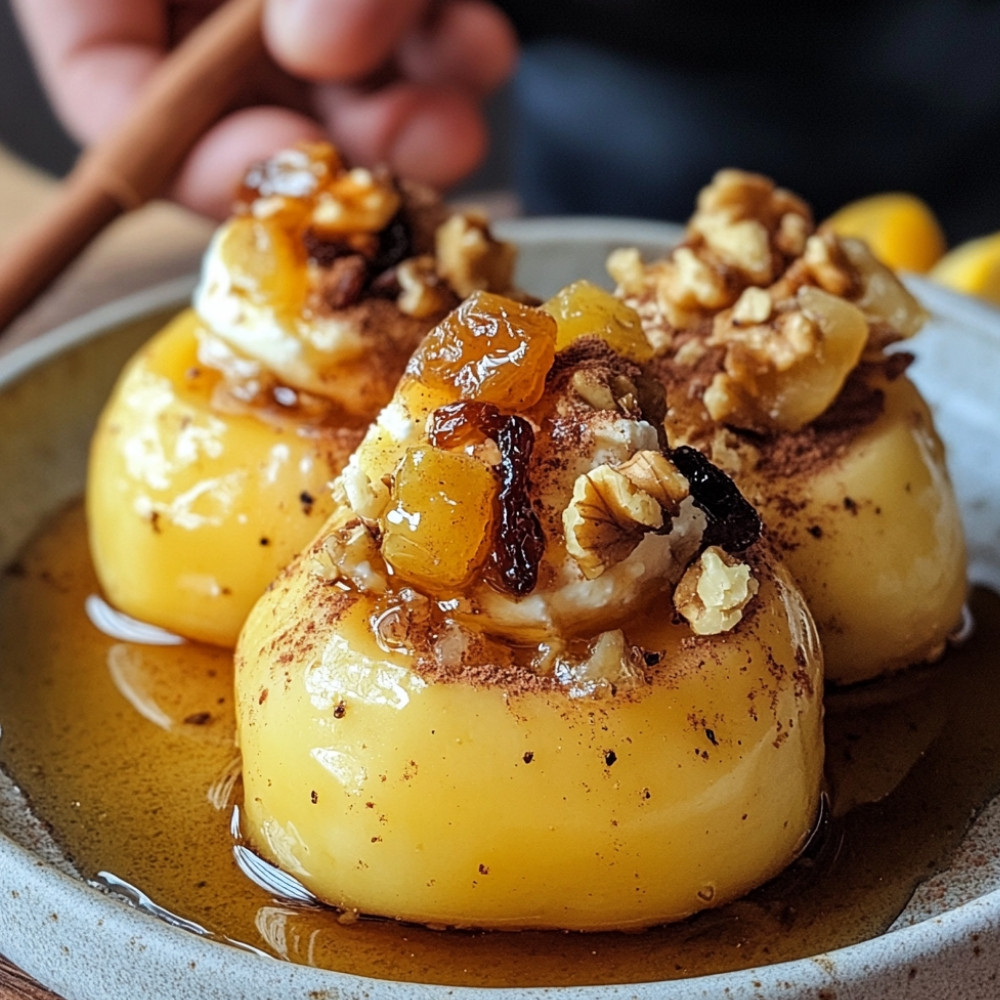 Pommes farcies à la ricotta et aux fruits secs