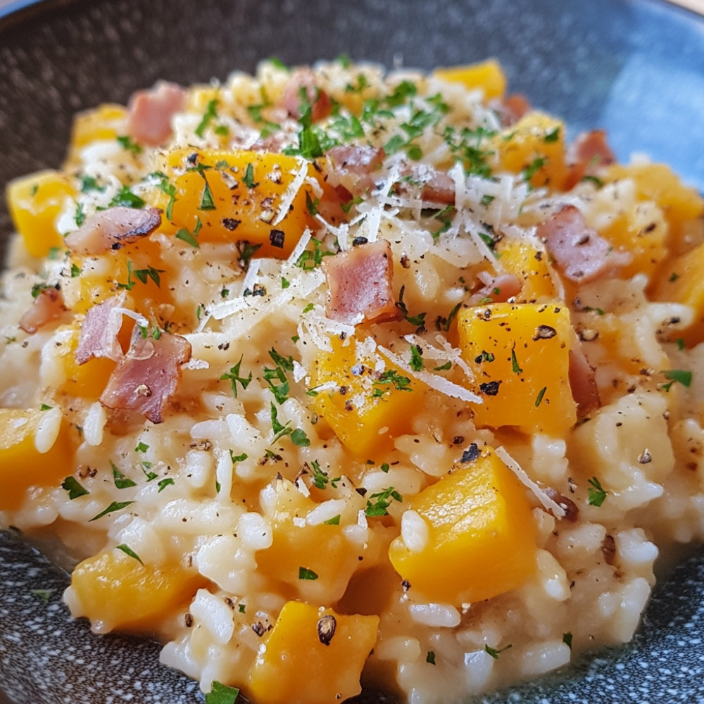 Risotto de butternut et lardons