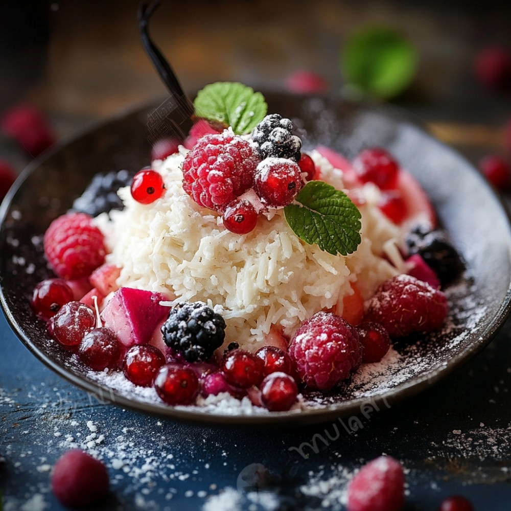 Riz au lait de coco et fruits rouges