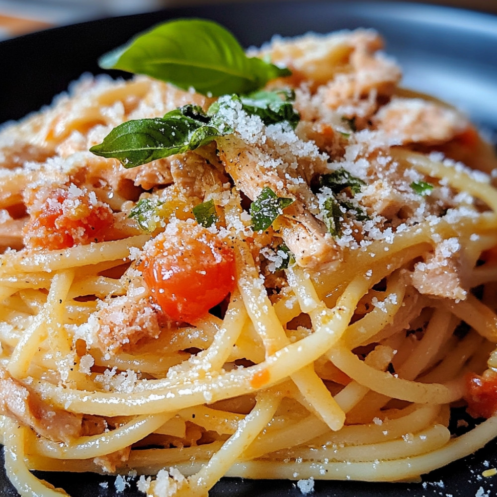 Spaghettis au thon et tomates