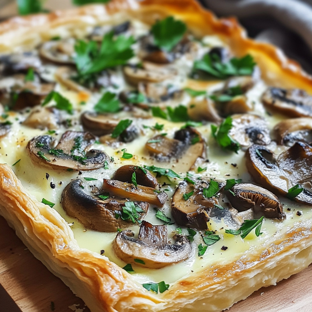 Tarte aux champignons de Paris