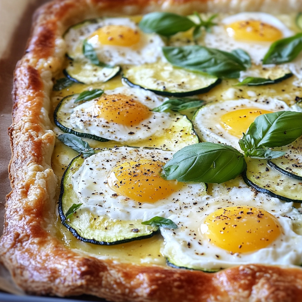 Tarte rustique courgette, burrata et parmesan