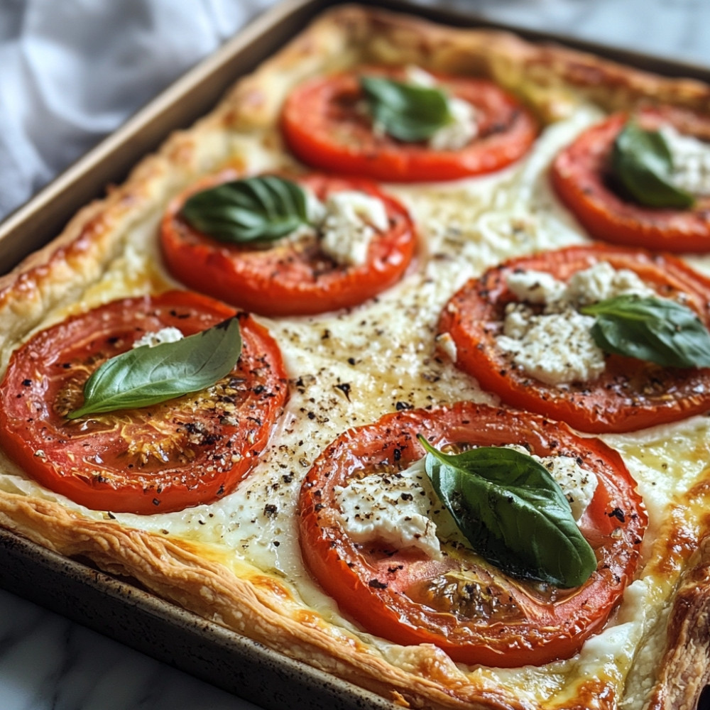 Tarte salée aux tomates, chèvre et basilic