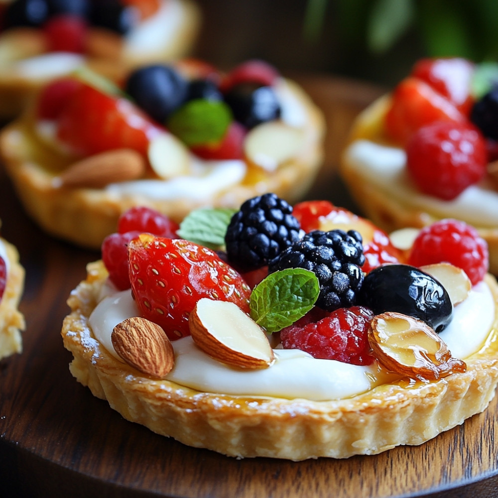 Tartelettes de déjeuners yaourt et fruits