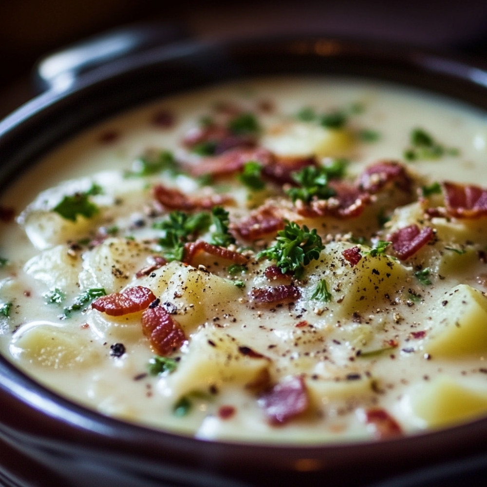 Velouté de poireaux aux lardons