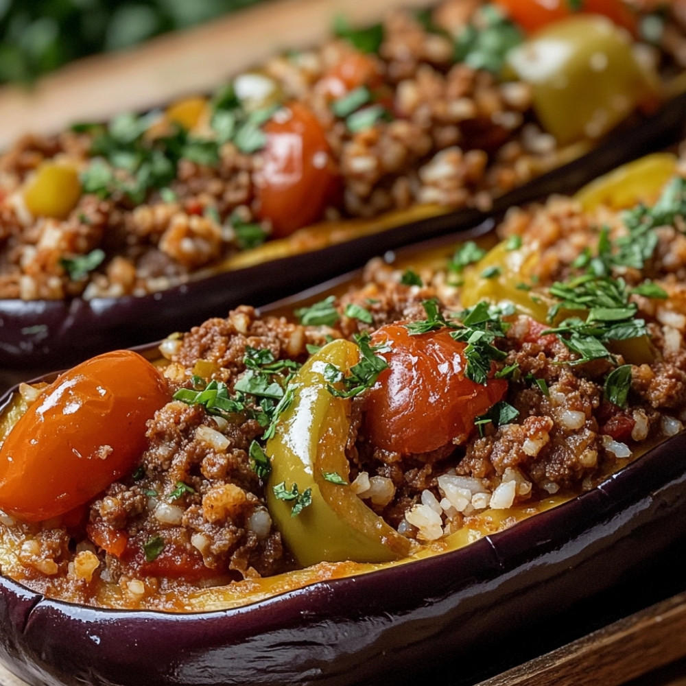 Aubergines farcies à la turque