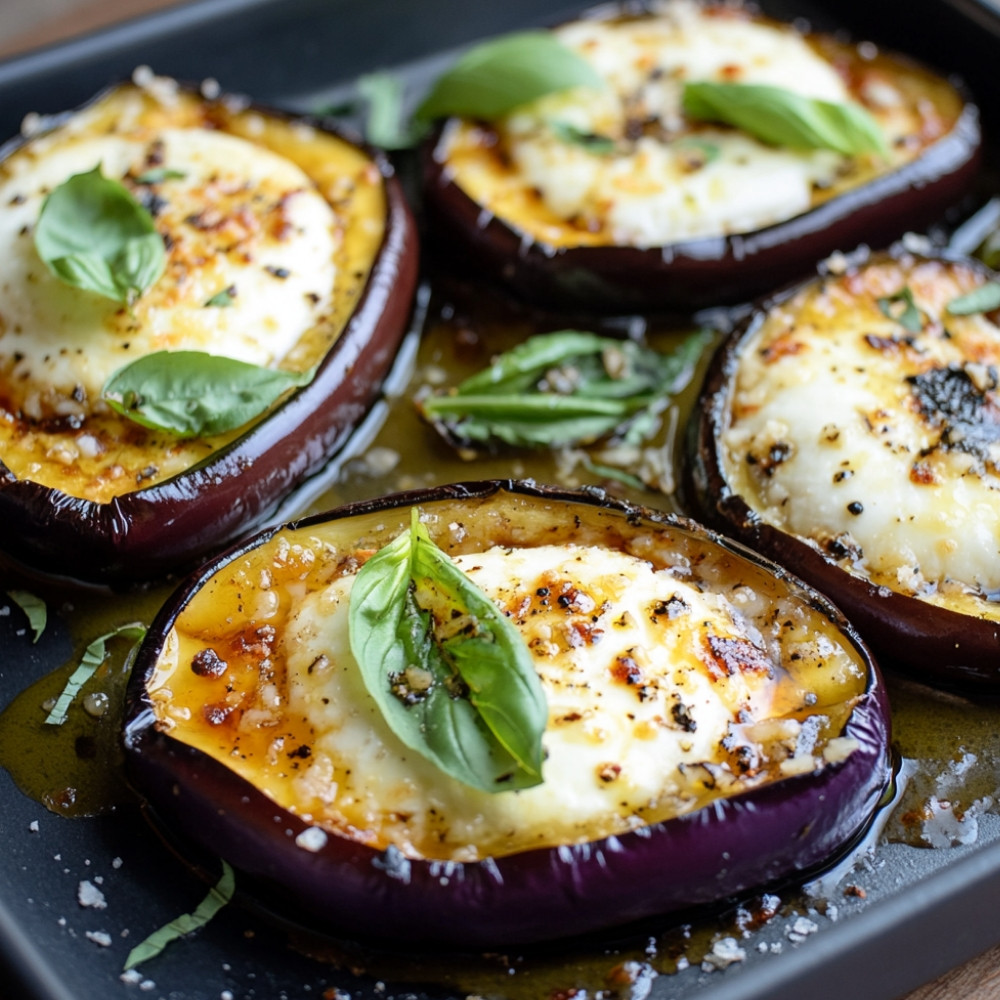 Aubergines grillées à la mozzarella