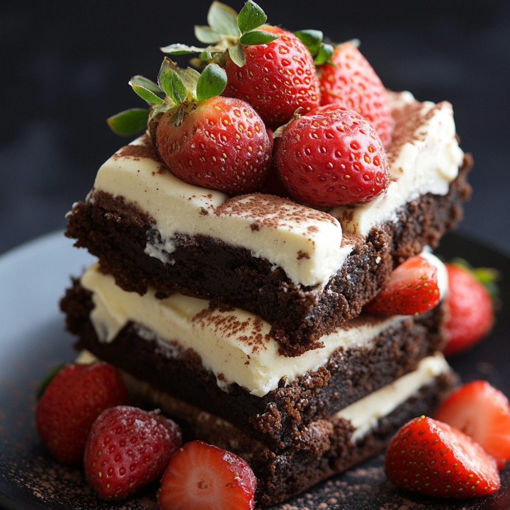 Bagatelle aux fraises et brownies