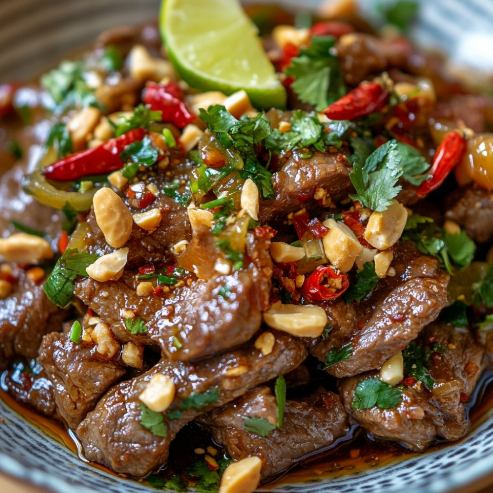 Boeuf au tamarin et aux cacahuètes