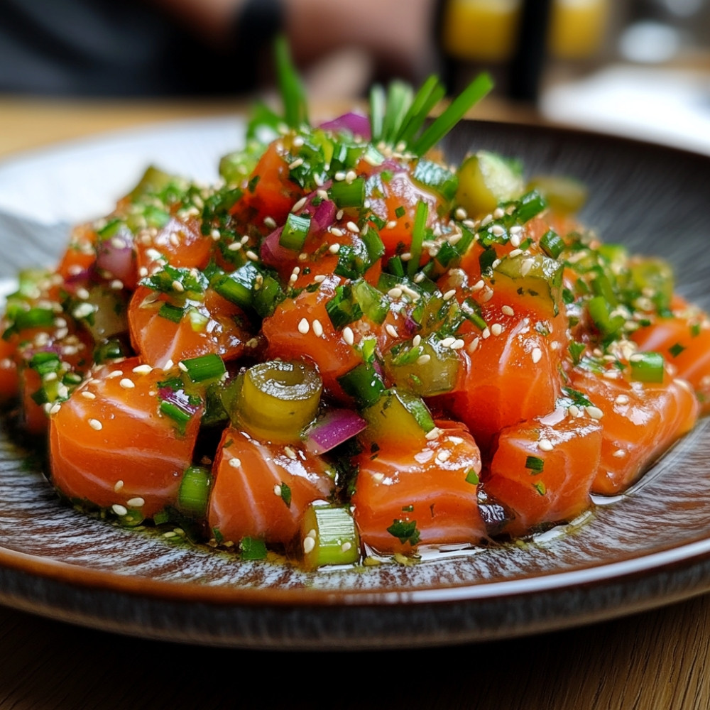 Bouchées de tartare de saumon et relish