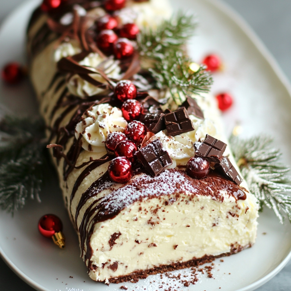 Bûche de Noël au mascarpone et pâte à tartiner