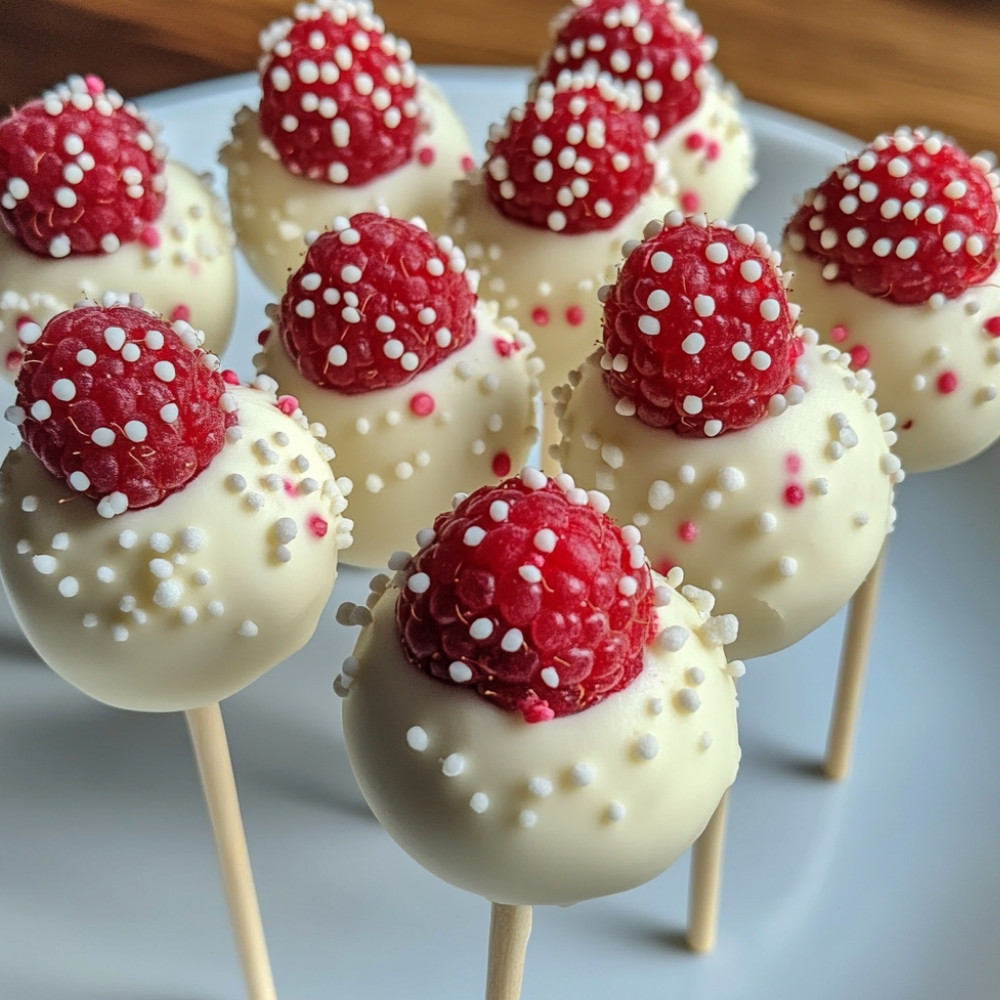 Cake pops au fromage et framboises