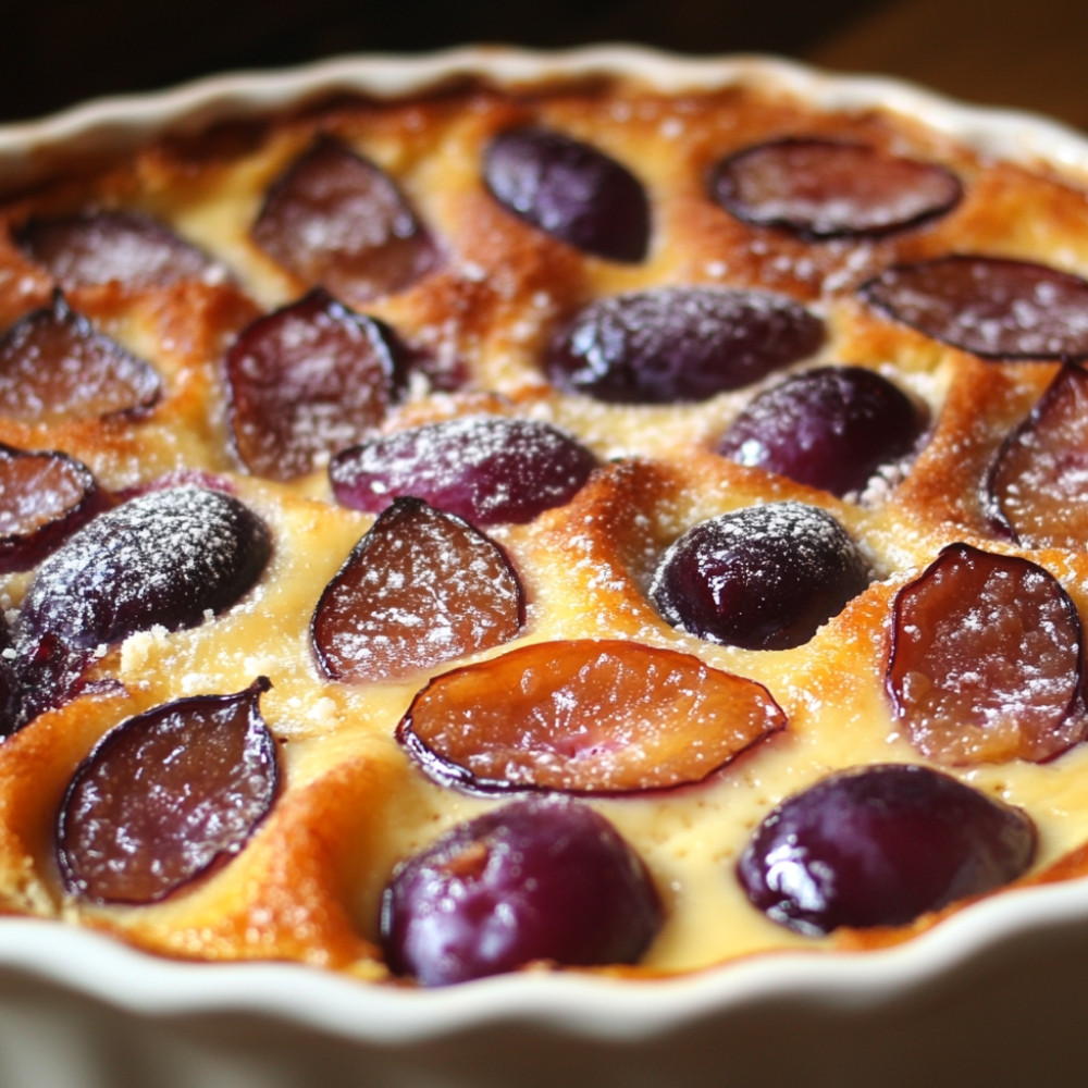 Clafoutis aux prunes de saison